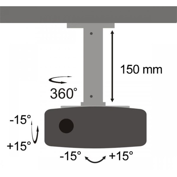 Sbox PM-18 dönthető, forgatható mennyezeti projektortartó Sbox PM-18 dönthető, forgatható mennyezeti projektortartó