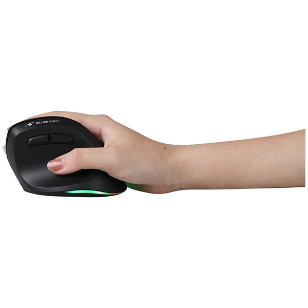 Bluestork  M-WL-ERGO-LUMI  Ergonomic  Rechargeable   optikai  Vezeték nélküli Egér fekete 