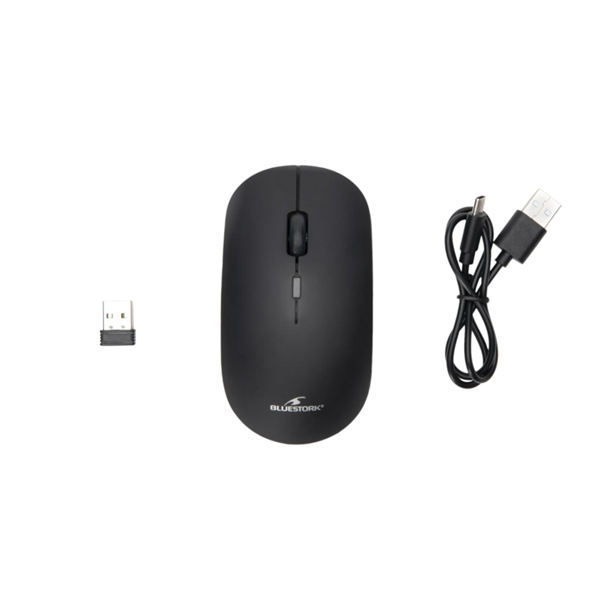 Bluestork  M-WL-OFF100-BLACK Vezeték nélküli Egér Fekete  