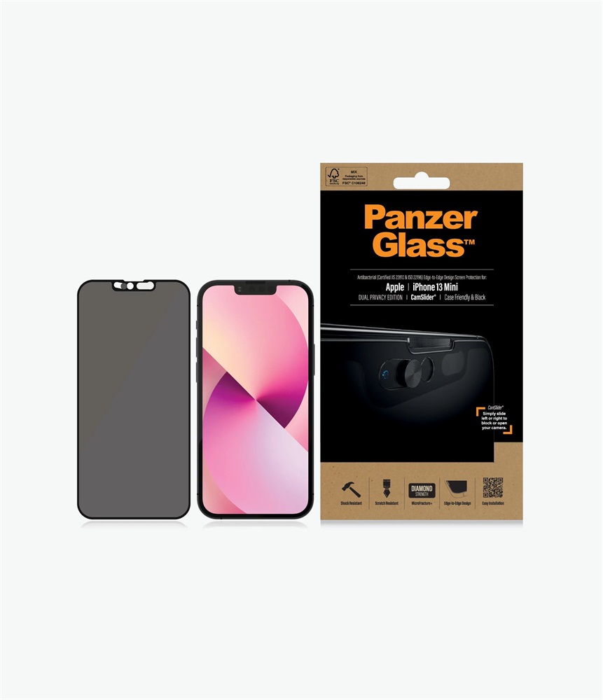 PanzerGlass Apple iPhone 13 mini Case Friendly Camslider Privacy AB  Fekete