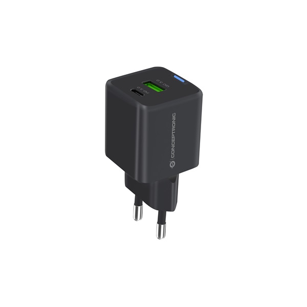 Conceptronic   ALTHEA16B  USB-C+USB-A  33W   telefon töltő adapter+3in1kábel Fekete