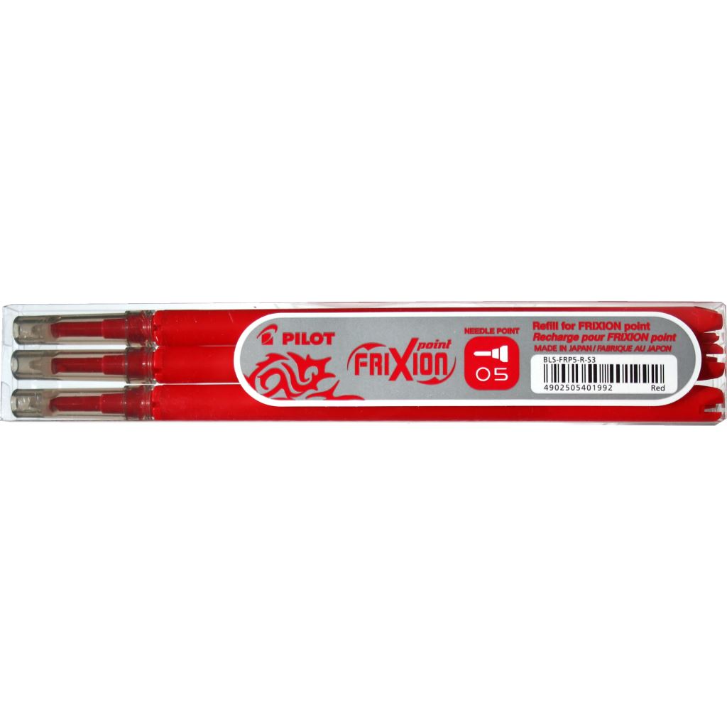 Pilot Frixion Point 0,5mm 3db-os piros rollertoll betét (BLS-FRP5-R-S3)