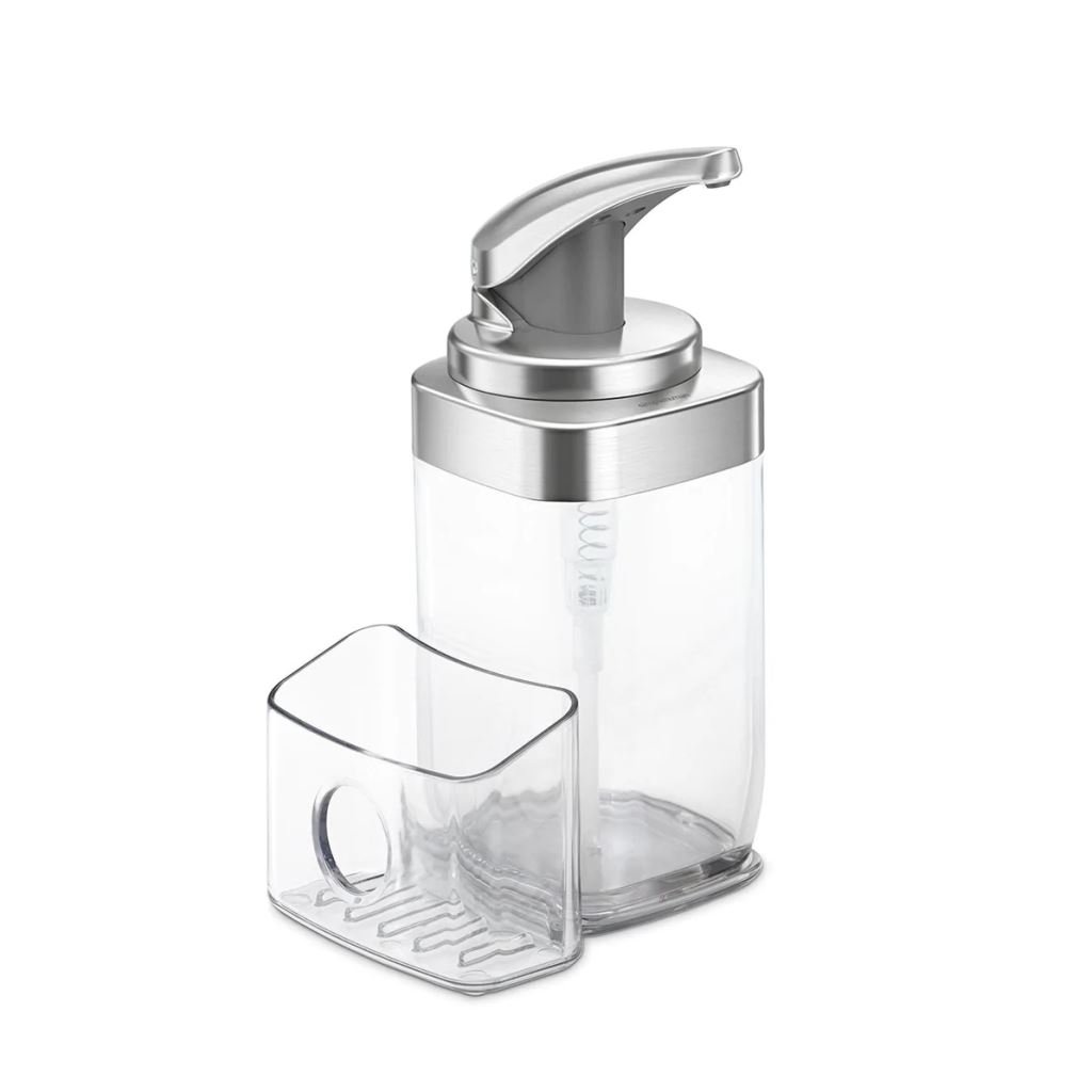 SimpleHuman KT1189 650ml-es pumpás szappanadagoló szivacstartóval szálcsiszolt