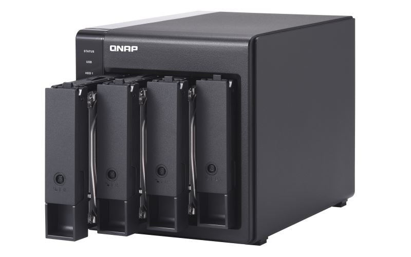 Qnap TR-004 4 x 3,5"/2,5" külső RAID merevlemez ház fekete Qnap TR-004 4 x 3,5"/2,5" külső RAID merevlemez ház fekete