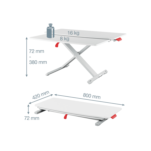 LEITZ 65320085 Ergo Cosy Ülő/álló munkaállomás  kihúzható billentyűzettartóval