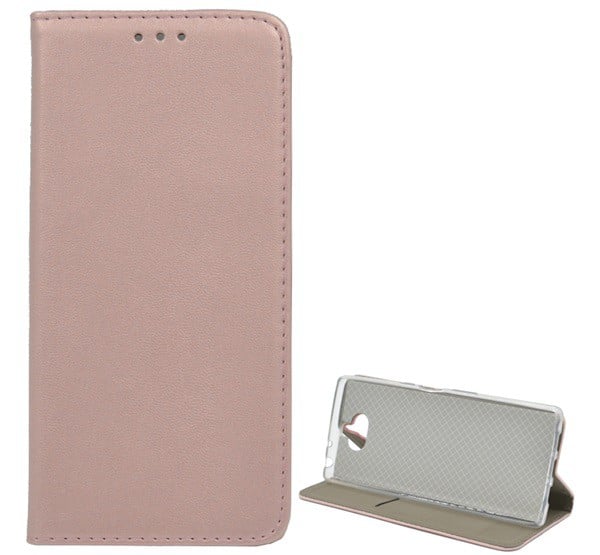 Tok álló, bőr hatású (FLIP, oldalra nyíló, asztali tartó funkció) ROZÉARANY [Sony Xperia 10 plus (L4213)]