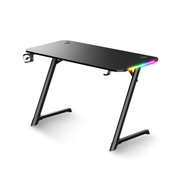 Spirit of Gamer Headquarter 250  Fa lap  fém lábak Fekete-kék RGB háttérvilágítás  Gamer Asztal