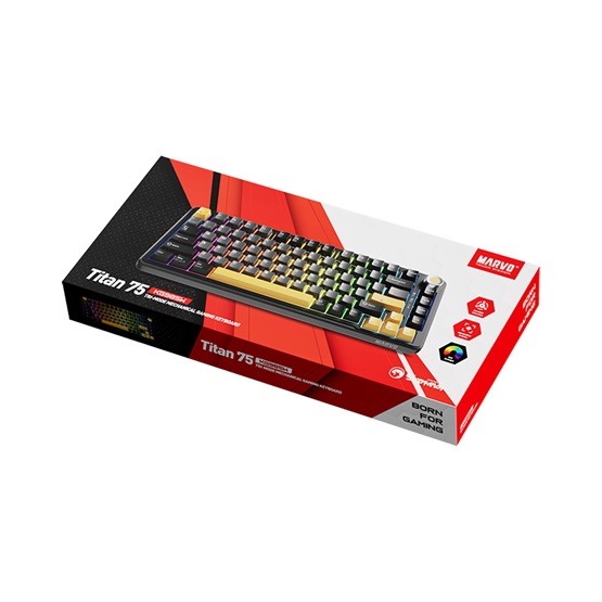 MARVO TITAN 75 vezeték nélküli gaming billentyűzet   Fekete  HU