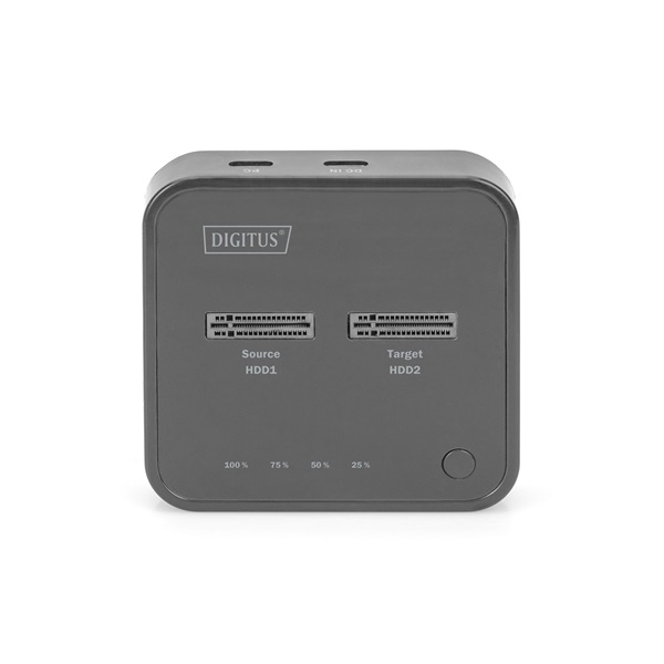 Digitus Dual M.2 NVMe SSD Docking Station with Offline Clone Function USB-C Fekete