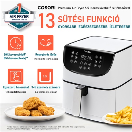 Cosori CP158-AF-RXW FORRÓLEVEGŐS SÜTŐ Cosori CP158-AF-RXW FORRÓLEVEGŐS SÜTŐ