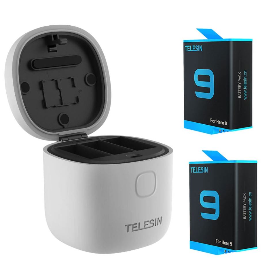 Telesin Allin Box GoPro Hero9/10 hármas akkumulátor töltő és Micro SD olvasó + 2db akkumulátor (GP-BTR-905-GY) Telesin Allin Box GoPro Hero9/10 hármas akkumulátor töltő és Micro SD olvasó + 2db akkumulátor (GP-BTR-905-GY)