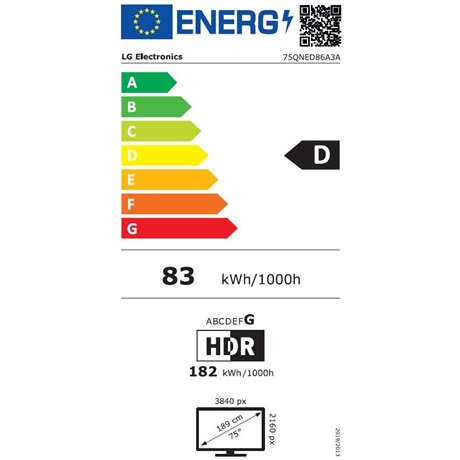 Lg 75QNED86A3A UHD SMART MINI-LED Televízió