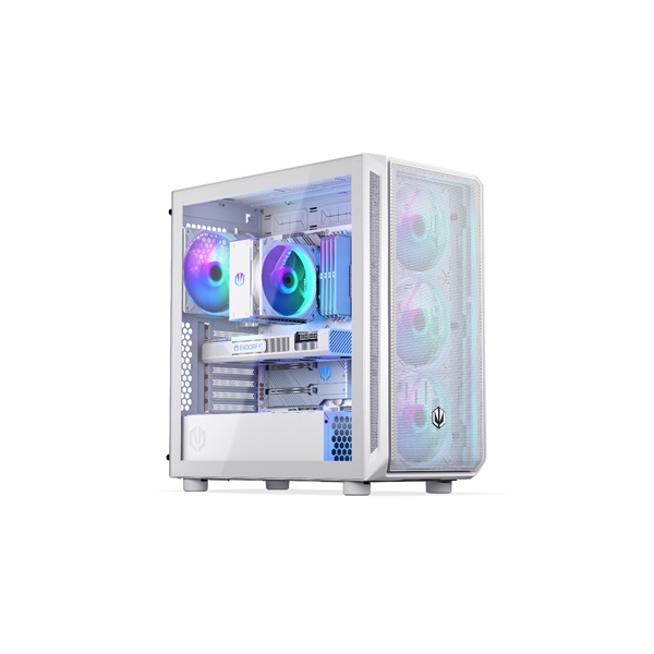 Endorfy Számítógépház - Arx 700 White ARGB (ATX /micro ATX/ITX, 1xUSB-C, 2xUSB3.0, 4x14cm LED ventilátor, ablak, fehér) (EY2A017)