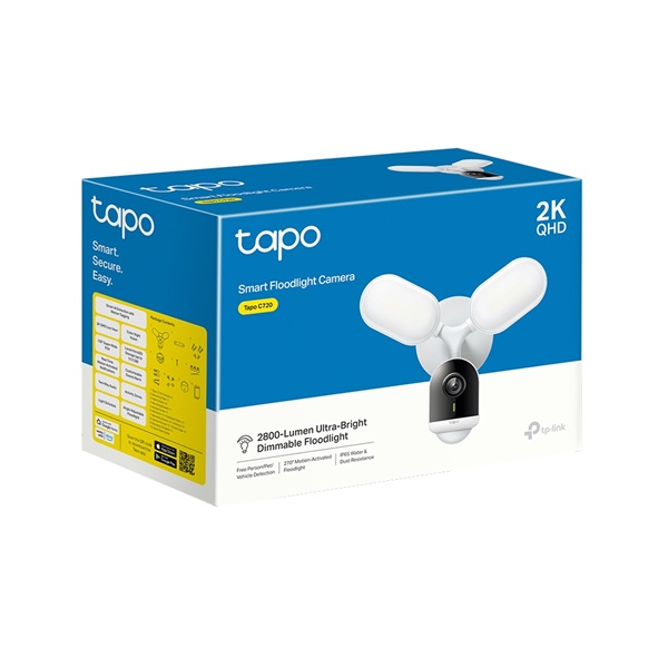 TP-LINK  TAPO C720 Wireless Kamera Cloud kültéri forgatható színes éjjellátó Smart Floodlight 