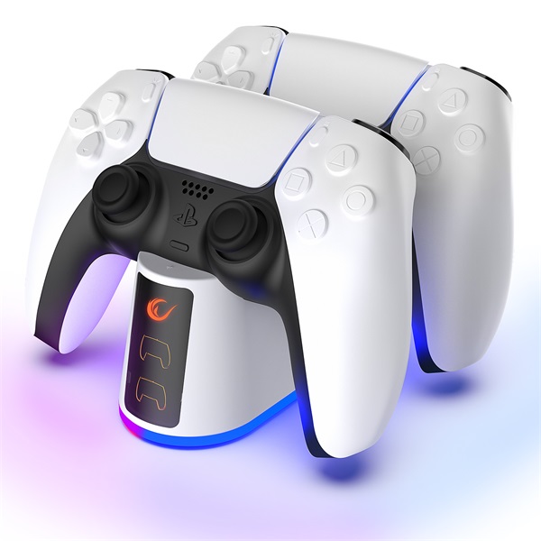 Rampage   RP-PS5  dokkoló 2x PS5 kontroller töltéséhez Gamepad töltő Fehér 