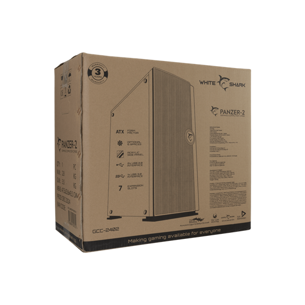 White Shark PANZER-2 GCC-2402  ATX midi Tower Számítógép ház