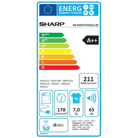 Sharp KD-HHH7S7GW21-EE SZÁRÍTÓGÉP HŐSZIVATTYÚS