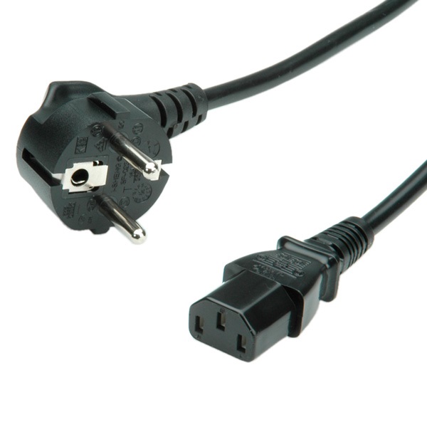 Value Tápkábel Hálózati SCHUKO - C13, 1,8m, fekete (19.99.1018-50)