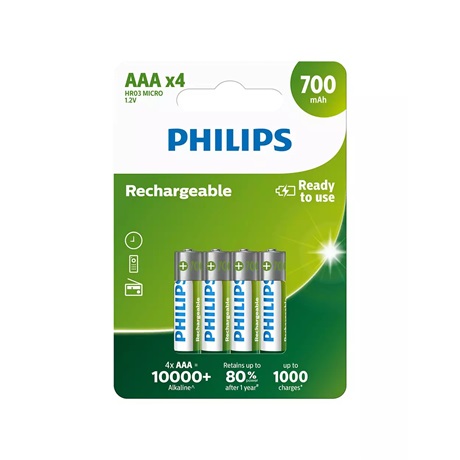 Philips R03B4A70/10 ELEM TÖLTHETŐ AAA 700 mAh 4-BLISZTER Philips R03B4A70/10 ELEM TÖLTHETŐ AAA 700 mAh 4-BLISZTER
