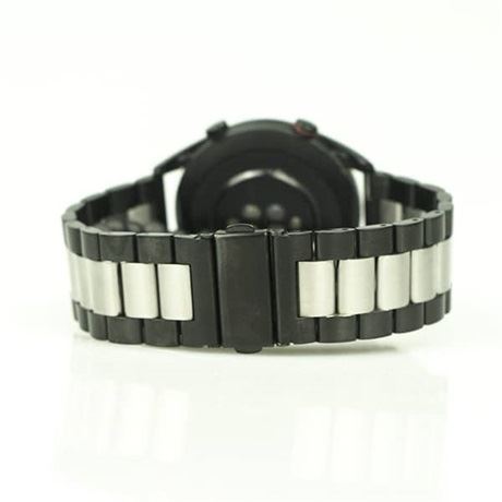 Mybandz klasszikus fém óraszíj 20mm fekete-ezüst (20SKU3900)