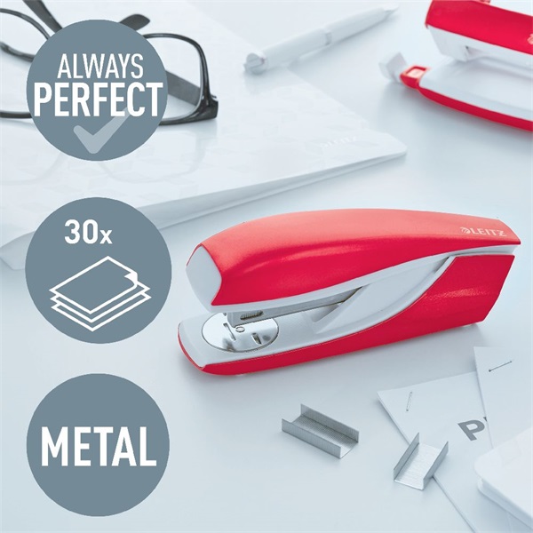 Leitz WOW Nexxt 30 lap piros tűzőgép Leitz WOW Nexxt 30 lap piros tűzőgép