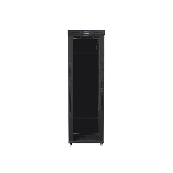 Lanberg 19" szabadon álló rack szekrény 47U/800X1000 üvegajtó  lapraszerelt  LCD kijelző Fekete