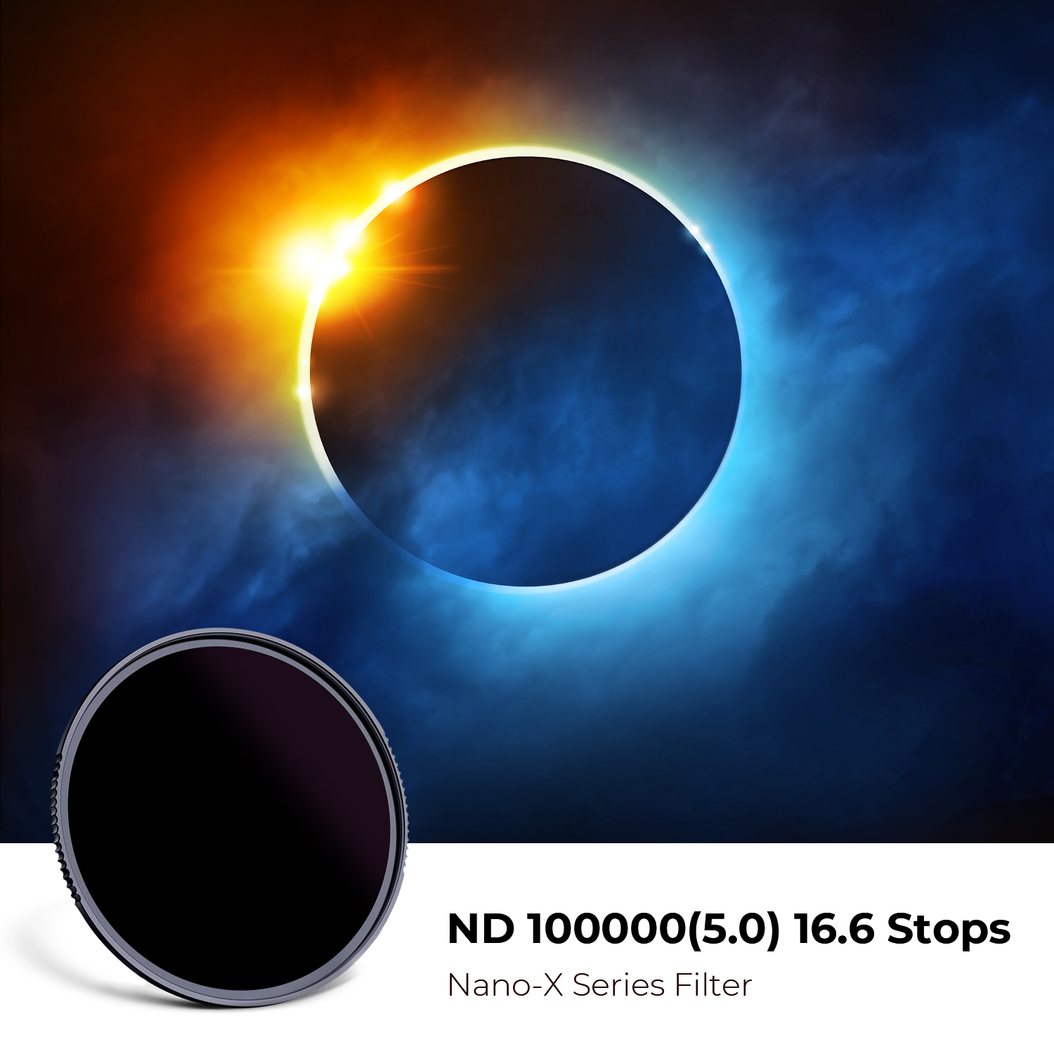 K&F Concept NANO-X ND100000 szűrő, napszűrő, vízlepergető, karcálló, 77mm