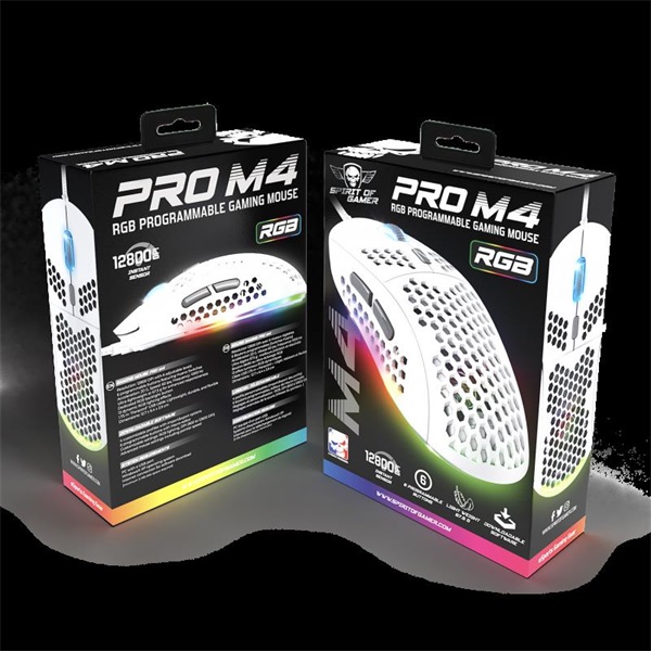 Spirit of Gamer S-PM4 RGB Arctic Egér Fehér 