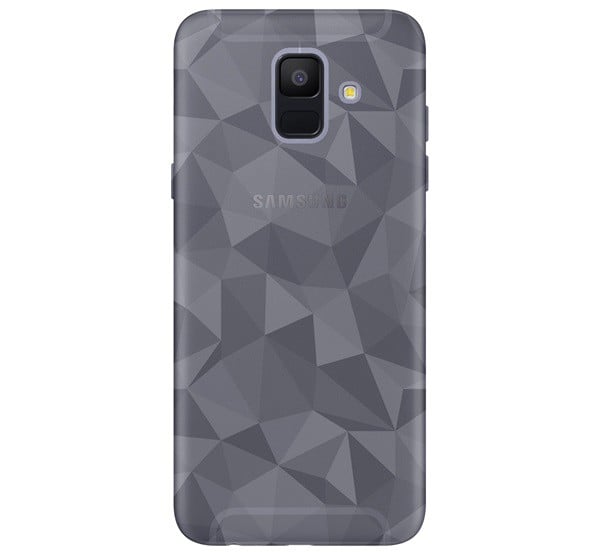 Szilikon telefonvédő (3D, gyémánt minta) FÜSTSZÍNŰ [Samsung Galaxy A6 (2018) SM-A600F]