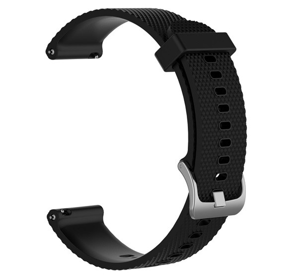 Pótszíj (szilikon, állítható, rombusz minta, 20 mm) FEKETE [Garmin Vivomove HR]