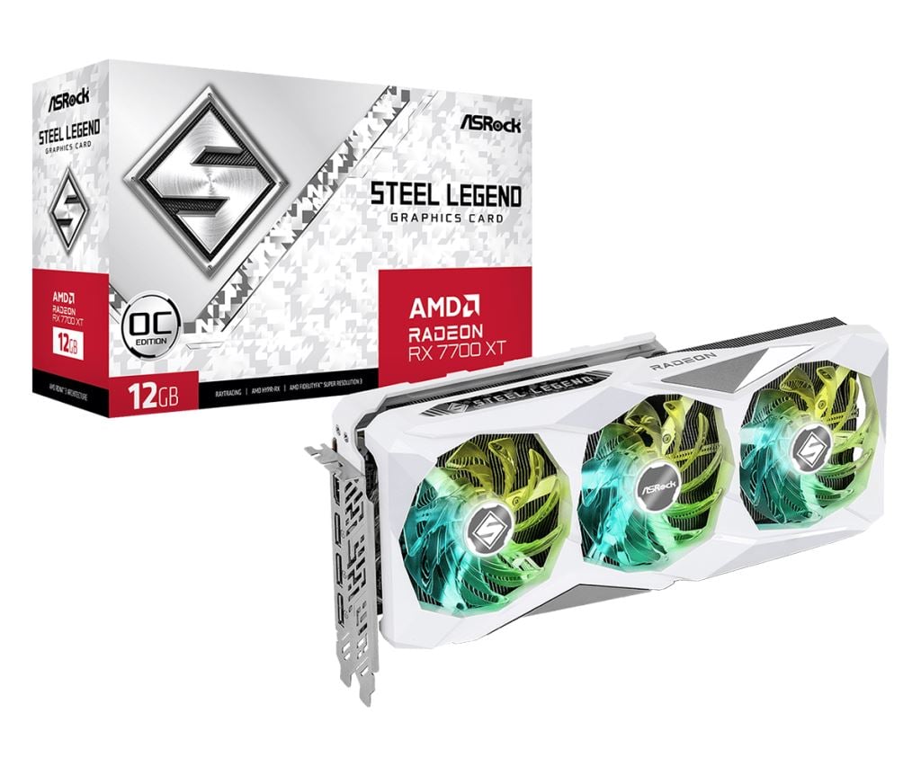 ASRock Radeon RX 7700 XT Steel Legend 12GB OC videokártya