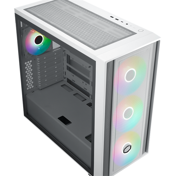 COOLER MASTER ATX MasterBox 600 4db ARGB Ventilátor Tápegység nélkül Üvegfalú Számítógépház fehér COOLER MASTER ATX MasterBox 600 4db ARGB Ventilátor Tápegység nélkül Üvegfalú Számítógépház fehér