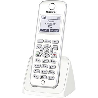 AVM FRITZ!Fon M2 Vezeték nélküli VoIP telefon Bébiszitter, Kihangosító Világító kijelző Fehér, Ezüst