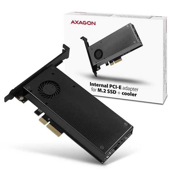 Axagon PCIE NVME+NGFF M.2 SSD adapter fekete (PCEM2-DC)