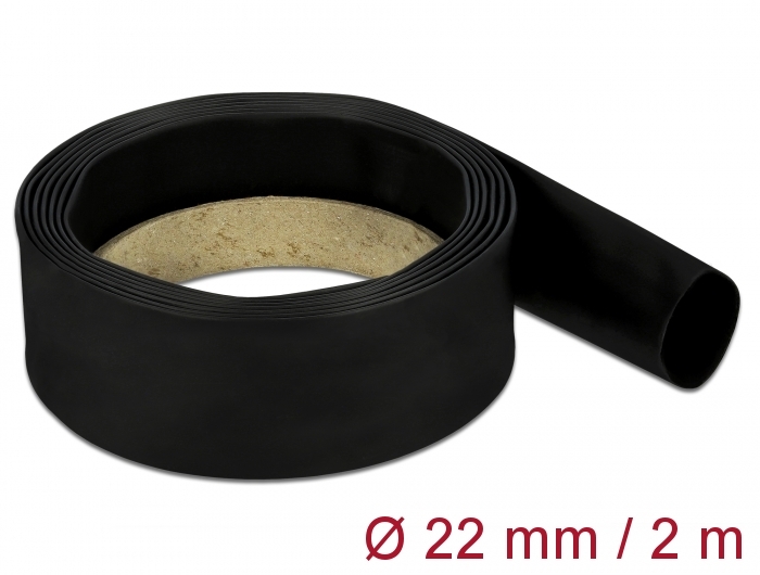 Delock Fekete zsugorcső 2 m x 22 mm (18986)