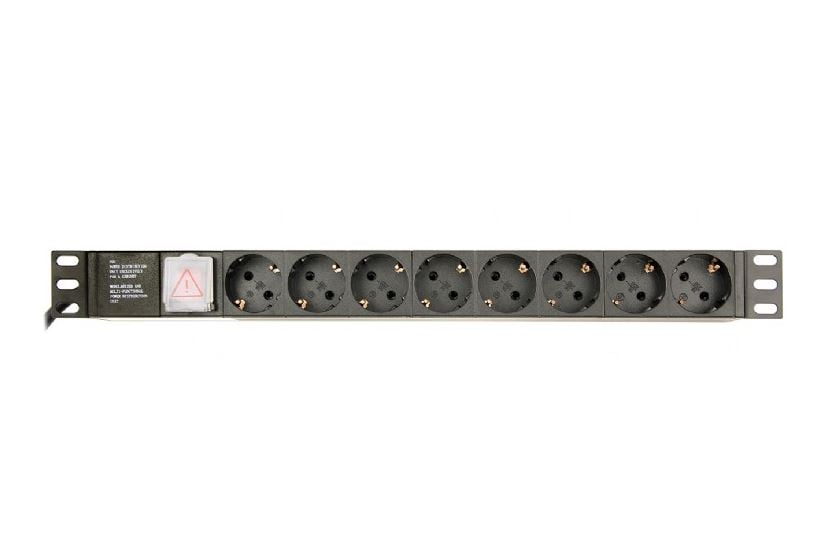 Gembird rackbe szerelhető 8xC14 dugalj 1U 16A elosztó 3m (EG-PDU-014-C14)
