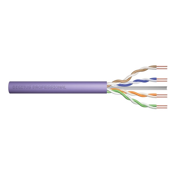 DIGITUS CAT6 U/UTP 250MHz Eca LSZH 305m dobozos lila fali kábel DIGITUS CAT6 U/UTP 250MHz Eca LSZH 305m dobozos lila fali kábel