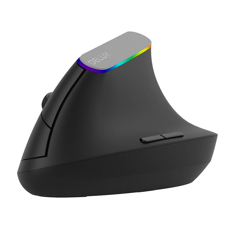 Vezeték nélküli függőleges egér Delux M618C 2.4G 1600DPI RGB (fekete) Vezeték nélküli függőleges egér Delux M618C 2.4G 1600DPI RGB (fekete)