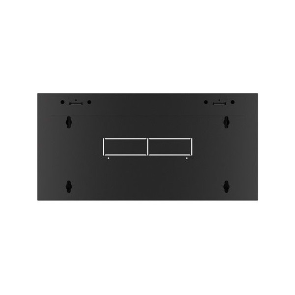 Lanberg WFFA-5604-10B 19" 4U SZÉL:570mm MÉLY:600mm MAG:277mm lapraszerelt üvegajtós fekete fali rack szekrény