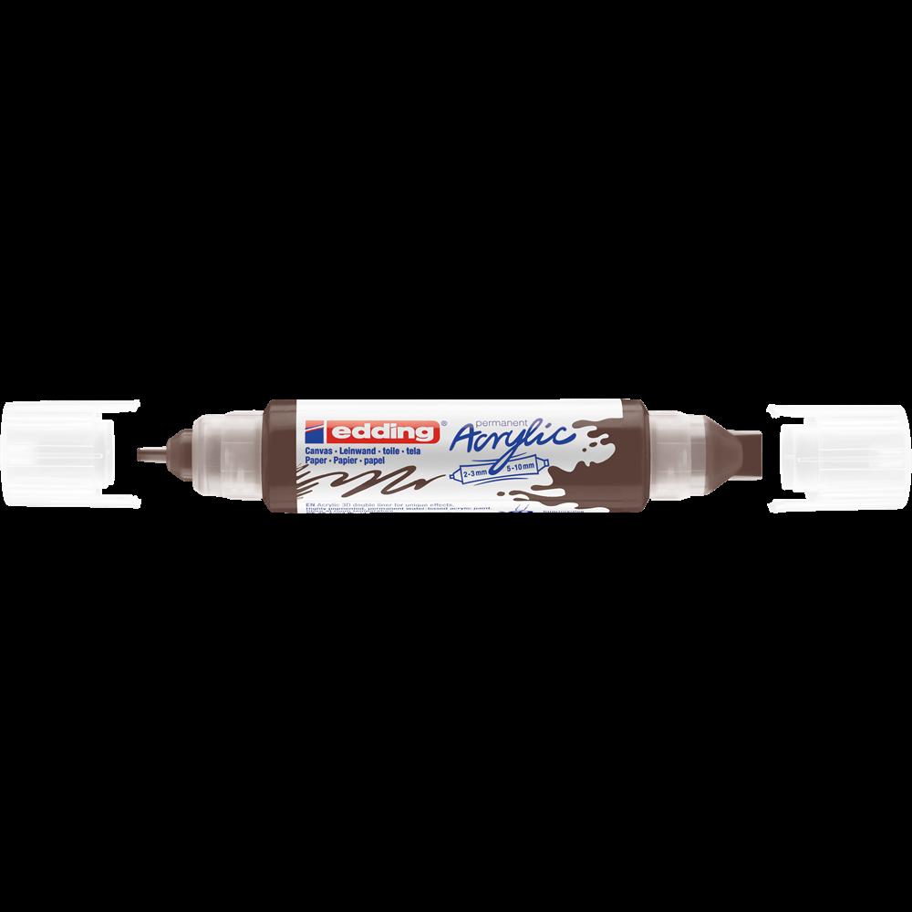 Edding Akril marker 2-3mm, és 5-10mm, 3D kétvégű  5400 barna (7580247010)