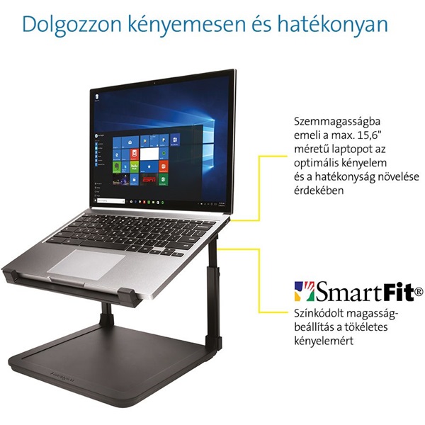 Kensington SmartFit Riser állítható magasságú fekete notebook állvány