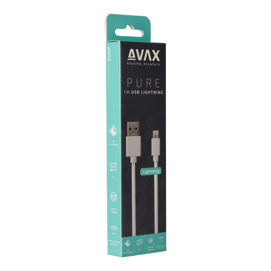  AVAX CB104W PURE  2.1A 1m USB A-Lightning kábel  Fehér 