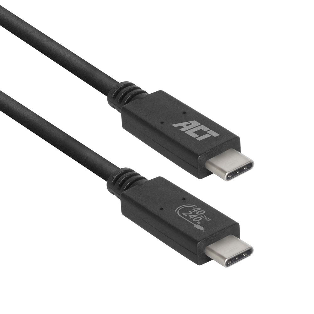 ACT USB-C - USB-C 40Gbps, Thunderbolt3/4 kábel 0.8m fekete (AC7451) ACT USB-C - USB-C 40Gbps, Thunderbolt3/4 kábel 0.8m fekete (AC7451)