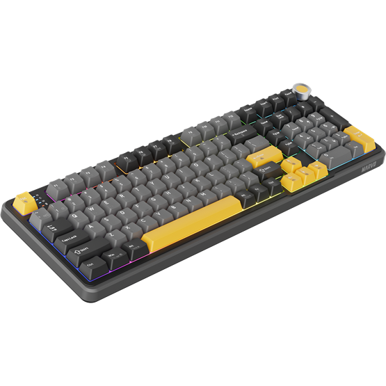 BILL MARVO TITAN 98 vezeték nélküli gaming billentyűzet - Fekete - US /Banana Crystal Linear/