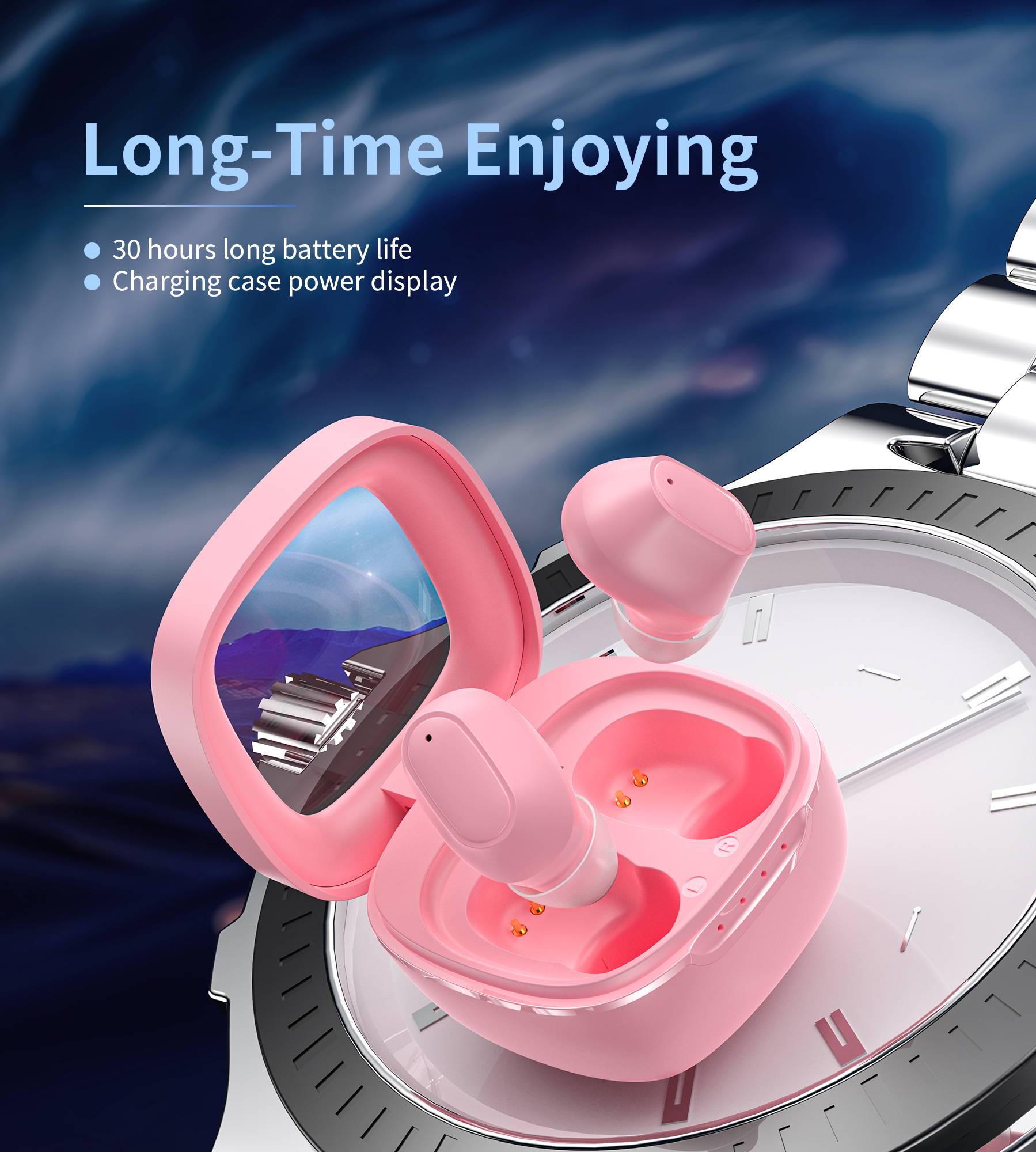 Choetech BH-T23 LuminaCube ENC TWS Fülhallgató Pink 