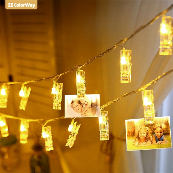 COLORWAY LED füzér fotócsipeszes fényképtartó fényfüzér 40 LED / 4,2M (CW-LCP-40L42B)
