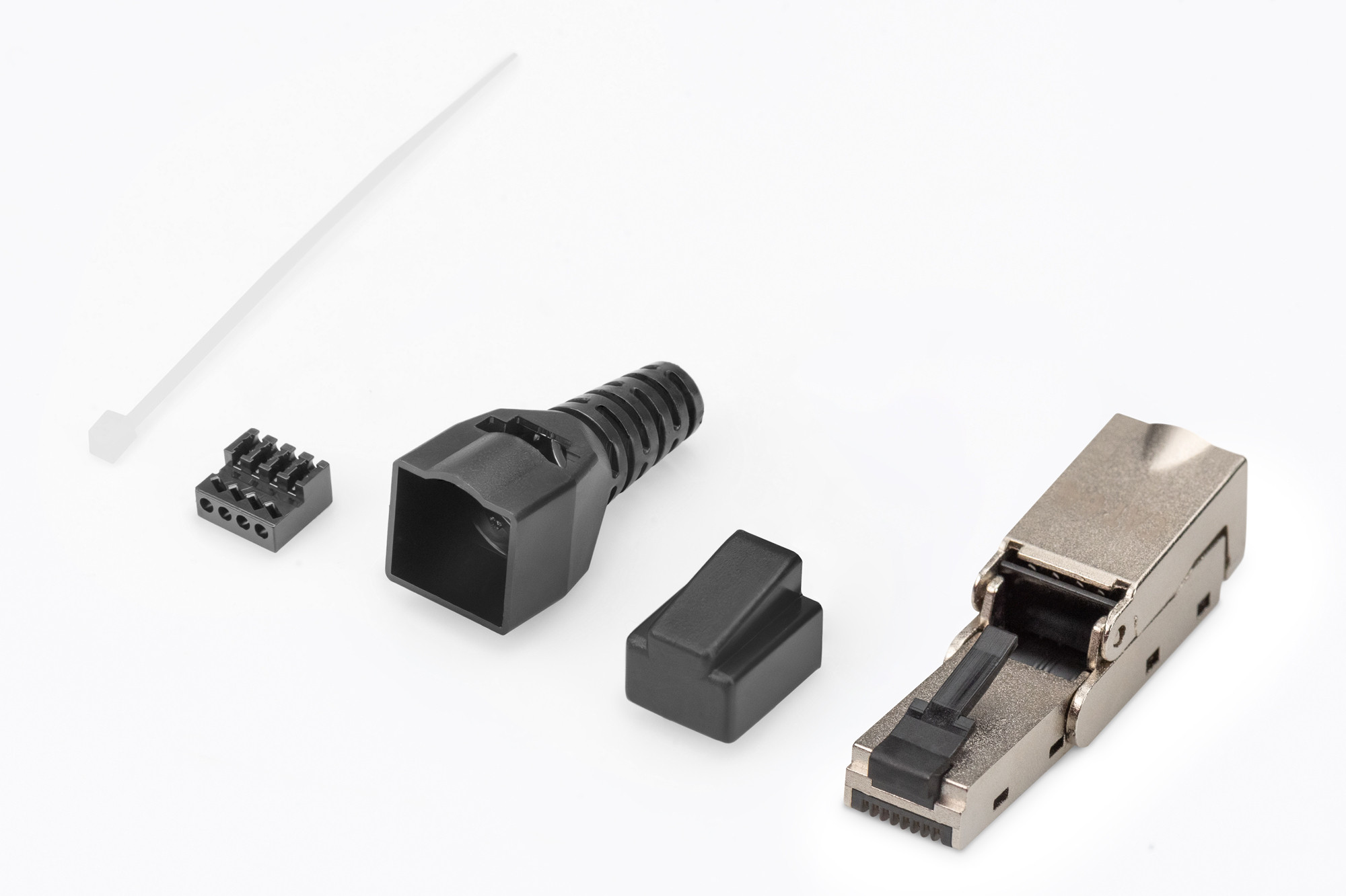 DIGITUS DN-93636 Szerszám nélkül közvetlenül szerelhető árnyékolt hajlítható dugó Cat.6A kábelekhez