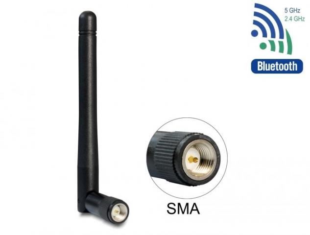 DeLock WLAN antenna 802.11 ac/a/b/g/n fekete  