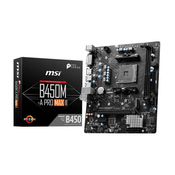 MSI AM4 B450M-A PRO MAX II AMD B450 mATX Alaplap MSI AM4 B450M-A PRO MAX II AMD B450 mATX Alaplap