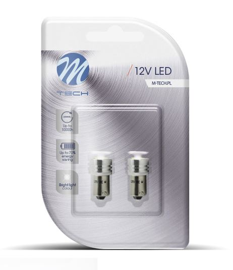 M-Tech BA9S LED 1W fehér színű, pár (72LB016W)